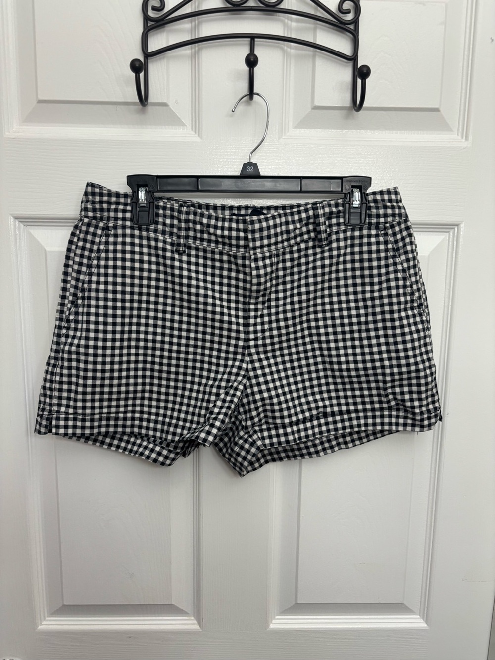 GAP Women’s Black and White Gingham Checkered Bermuda Shorts